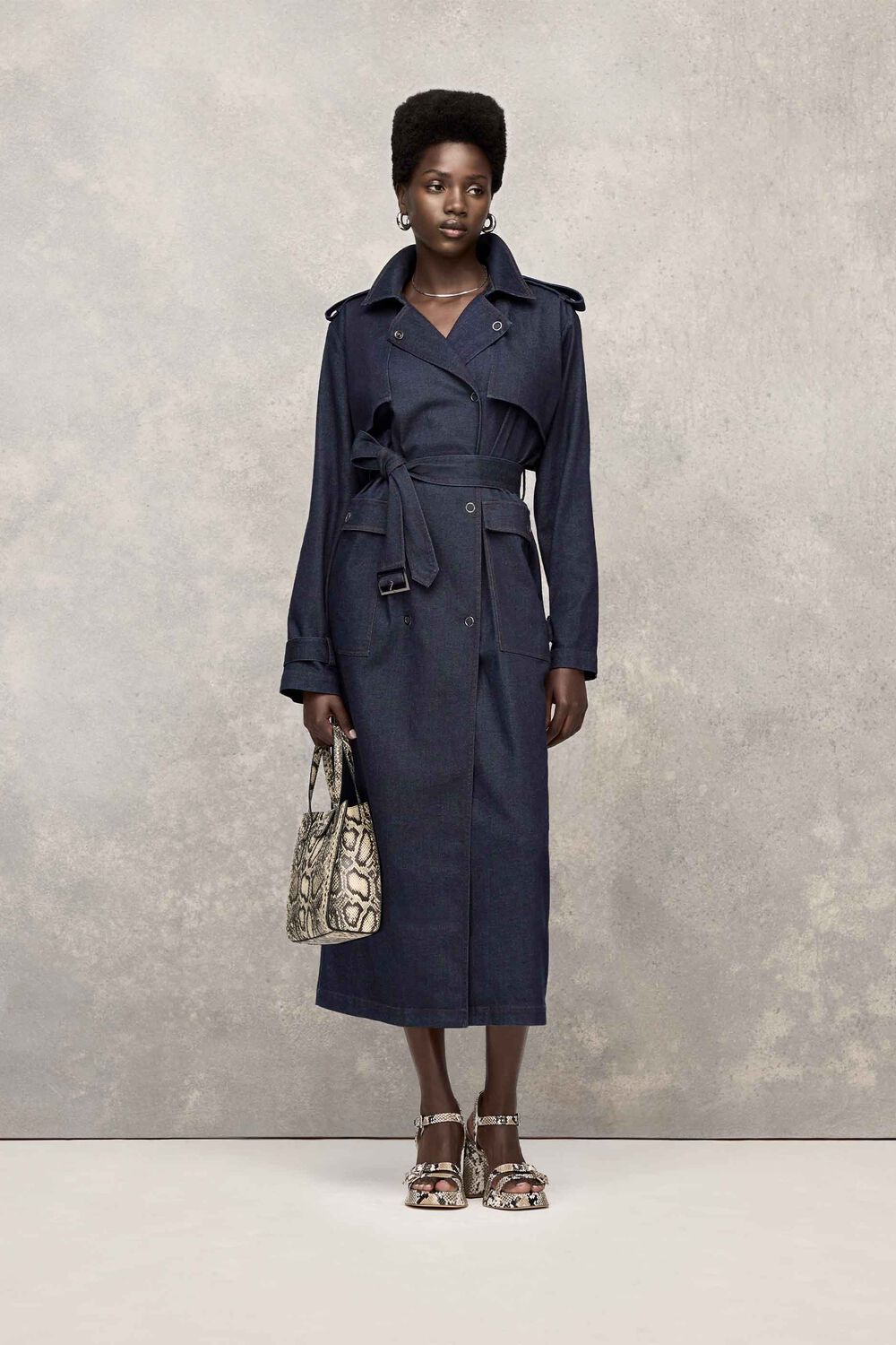 Cara Denim Trench Coat